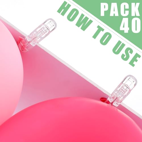 Image of LemonRoad 40 Pack Balloon Arch Clips Plastic Spring Clamps 2.4 Inch Heavy Duty Clip for Balloon Arch Kit Birthday Decoration Crafts Backdrop Woodworking Photography Studios (Transparent)