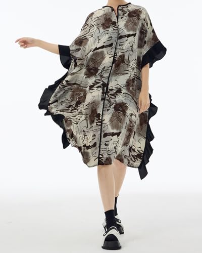Ellazhu Women's Oversize Loose Random Pattern Summer Dress