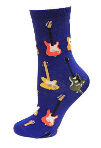 Hot Sox Kids Guitars Socks 1 Pair, Blue, Kids S/M