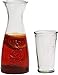 Circleware Beverage Carafe Water Pitcher with Handle and Drinking Glasses, Kitchen Glassware for Milk, Juice, Beer, Wine, Farmhouse Decor, 5 Piece Set of 1-40 oz, 4-16 oz, Ranch Rooster Set of 5