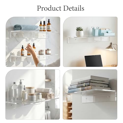 Estantes de pared transparentes STAHAD organizador flotante baño repisas de plástico 7