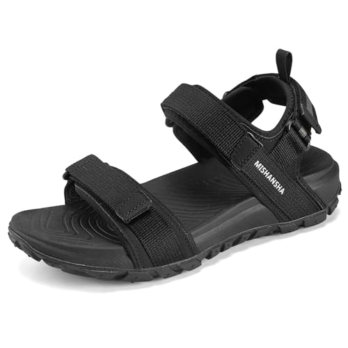 Imagen de Mishansha Sandalias Mujer Verano Zapatos Trekking Deportivas con Punta Abierta Playa al Aire Libre Negro 39 EU