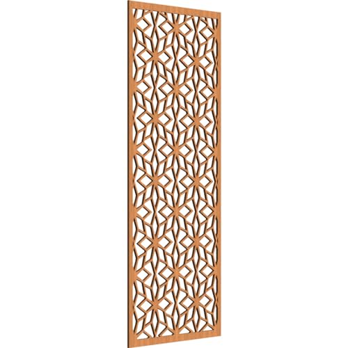 Image of 19 3 /8 inchW x 49 3 /8 inchH x 1 /4 inchT Lake Decorative Fretwork Wood Wall Panels, Cherry