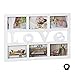 Produktbild Relaxdays Bilderrahmen Love, Collage für 6 Fotos 10x15 cm, Galerierahmen zum Aufhängen, HBT: 33 x 48 x 1,5 cm, weiß