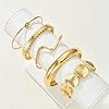iF YOU Chunky Gold Bangle Bracelets for Women (gold-01) #2