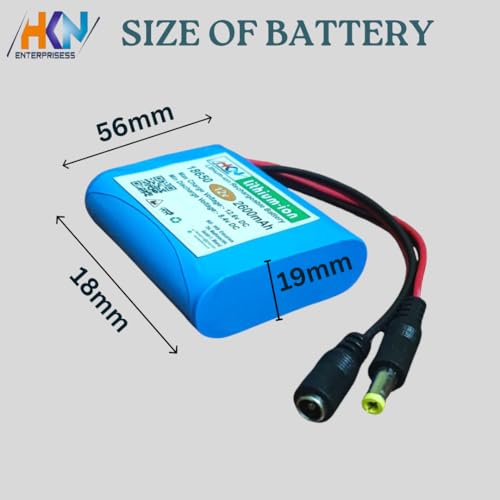 Image of 12V 2600mAh Rechargeable Lithium-ion Battery Pack with BMS | for LED Lights, DIY Projects, Robotics, CCTV & Solar Applications