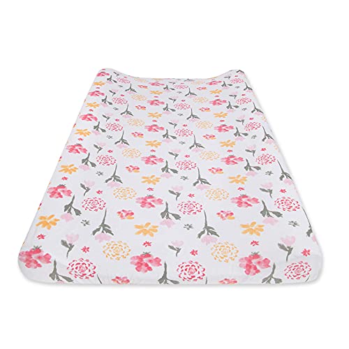 Image of Burt's Bees Baby - Changing Pad Cover, 100% Organic Jersey Cotton Changing Pad Liner for Standard 16 x 32 Inch Changing Mats
