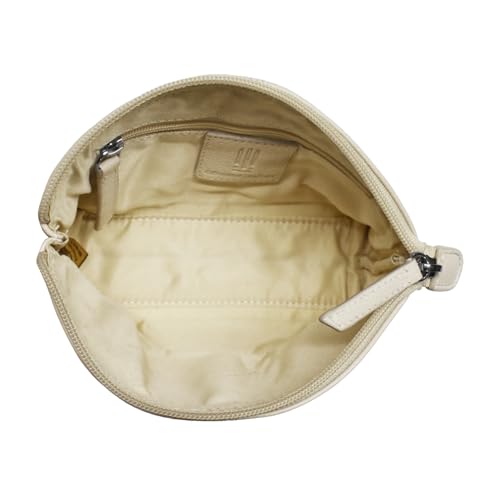 Image of ili New York Genuine Leather RFID Blocking Cosmetic Makeup Pouch - Bone