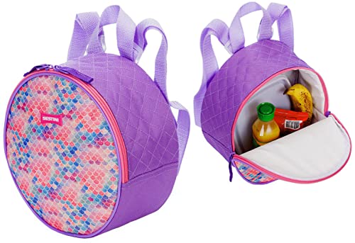 Kit Mochila De Rodinha Infantil Juvenil Escolar Concha Colorida Meninas Lancheira Térmica Impermeáve