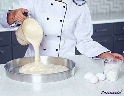 Tezzorio Aluminum Round Cake Pan, 16" X 2" Smooth-Sided Layer Cake Pan, Professional Bakeware #TOP4
