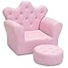 Best Choice Products Kids Upholstered Tufted Bejeweled Mini Chair Accent Seat w/Ottoman