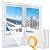 2 Pcs Window Plastic Insulation Kit 47'' x 63'', Window Insulation Covering Film for Winter, Heavy Duty Clear Shrink Film Window Seal Kit to Keeps Cold Air Out and Warm Air in