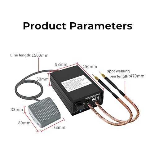 Image of DeWire 8000W Professional Portable Spot Welder Machine, Dual Pulse Technology with Digital Display & Foot Pedal for 18650 /21650 Battery Pack Welding [0.1-0.3MM Nickel Strip],Rechargable and Portable