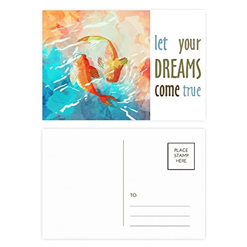 Cartes postales koï japonais aquarelle pour correspondance zen