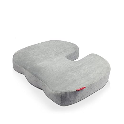 Halovie Suave Coxis Ortopédica Cojín Almohada Espuma de Memoria para Silla Cojín asiento Alivia el Dolor y Corrige la Postura 45 * 35 * 7Cm Gris