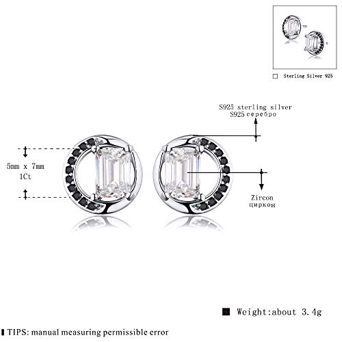 Boucles d'oreilles mariage argent 925 véritable et spinelle noire - 3
