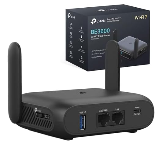 TP-Link TL-WR3602BE Wi-Fi 7 Reise-Router, BE3600 Dual-Band WLAN, 2,5-Gbit/s-WAN, Gigabit-LAN, USB-3.0, 7 Modi, OpenVPN/WireGuard, Powerbank-Betrieb, WPA3