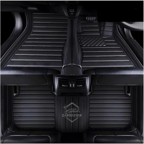 Image of 9D Premium Leatherette Car Foot Mat for Mahindra XEV 9S - for All 3 Rows | Imparts Luxurious & Elegant Look | Custom Fitted Car Floor Tray Mat (Black)