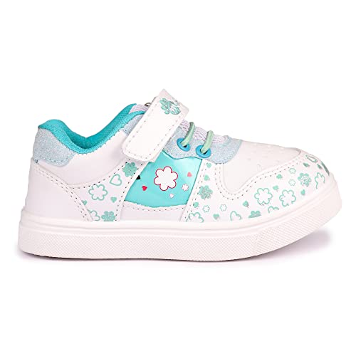 Image of Myau Girls' White Sparkly Printed Shoes - Stylish and Comfortable Footwear for Your Little Princess