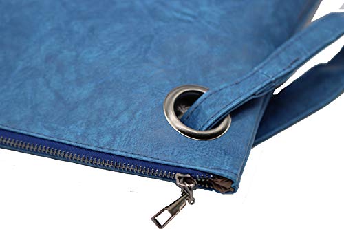 Image of Amaze Women's Oversized Envelope Clutch Purse, Large PU Leather Evening Bag with Wristlet Strap for Wedding & Party