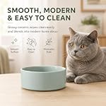 Cat Bowls Water Bowl Set of Two, 5.1” Ceramic Cat Food and Water Bowl Whisker Friendly Pet Food Bowls for Indoor Cats, Wide Cat Water Dish Prevent Whisker Fatigue Non Slip Cat Feeder - Image 3