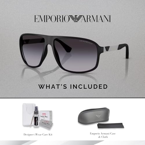 EMPORIO ARMANI EA4029 Square Sunglasses For Men +BUNDLE with ACCESSORY EYEWEAR KIT2
