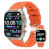 VIRAN Smart Watches for Men, 1.91'' AMOLED Smartwatch with Flashlight and Heart Rate SpO2 Sleep Tracker, 100+ Sport Modes Fitness Watch with Step Count/Calories/Distance (Silver)