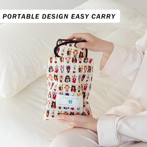 Image of EUXTERPA Women Travel Slippers, Adjustable Ladies Slipper, Lightweight Easy Carry Foldable Travel Slippers with Storage Bag