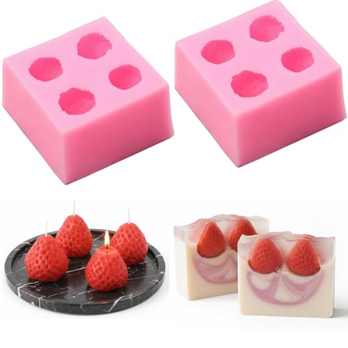 3D Full-size Strawberry Silicone Mold - MoldFun Large Strawberry Mold for Fondant, Gum Paste, Cake Topper Decorating, Chocolate, Candy, Ice Cube, Jello