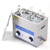 6L Ultrasonic Cleaner with Timer & Heater, Professional Ultrasonic Parts Cleaner, Knob Control Ultrasonic Cleaning Machine for Glasses Watch Jewelry Denture Dental Irrigator Parts Tools Circuit Board