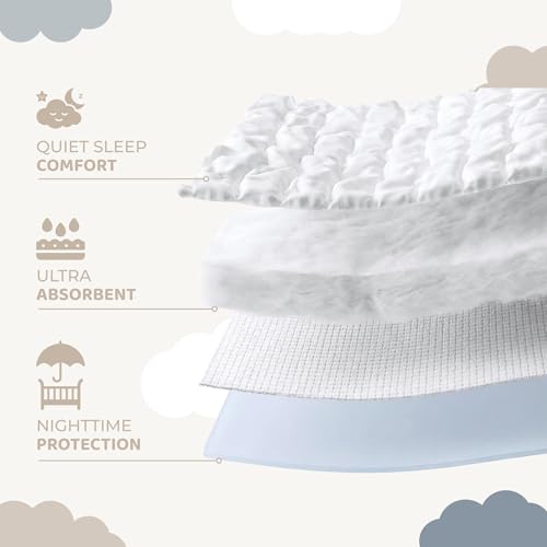 Image of PAULATO BY GA.I.CO Waterproof Crib Mattress Protector - Absorbent Mattress Cover for Toddler & Baby - 28x52 Soft Noiseless Hypoallergenic Machine Washable - Protector with Deep Elastic Skirt