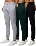 Real Essentials 3 Pack: Men's French Terry Cotton Jogger - Athletic Casual Sweatpants with Pockets - Set 1, L