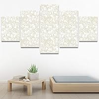 SIGNWIN 5 Panel Canvas Wall Art Modern Art Decorative Elements Fun Illustrations Leaves Multicolor Patterns for Home Decorations Ready to Hang - 60