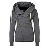 Material: Kaninchenfell. N\\ A Herbst Winter Damen Kapuzenpullover Solid Color Slim Mid-Lang Reißverschluss Kaninchenhaar Baumwolle Sweatshirt Cardigan Jacke Gr. Small, dunkelgrau
