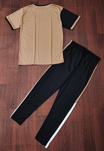 Image of Cotton Blend Night Suit /Summer Suit for Men, Stylish Regular Fit Half Sleeves T-Shirt & Lower Set | Soft Cord-Set Track Suit for Boys | Ideal for Casual Outings, Gym, Workout