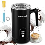 Milk Frother, [New Upgrade] 14.54oz/430ML Homtronics 4 in 1 Electric Milk Frother, Automatic Coffee Steamer Frother, Cold & Hot Foam Maker for Frothing Milk, Latte, Cappuccino, Macchiato-Black