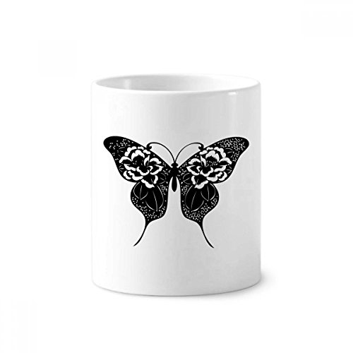 Cadeau tasse blanche papillon rose en céramique pour rangement de stylos