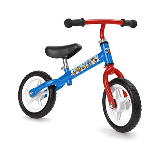 FEBER - My Bike Superzings, Bicicleta Correpasillos de Color Azul para Niños Pequeños, Diseño Realista Deportivo y Pegatinas, Sin Pedales, Regalo para Niños a Partir de 3 años, Famosa (800012726)