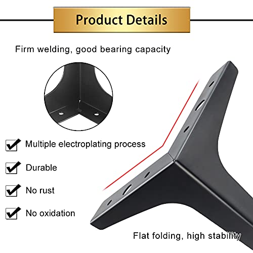 Gosche Metal Furniture Legs Set Of 4, Matte Black Sofa Legs 6 Inch, Modern Style Replacement Feet For Couch Dresser Chair Bed Table Cabinet Ottoman Cupboard Diy Replacement Parts #TOP2