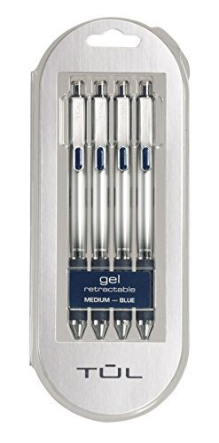 TUL Roller Ball Pens, Medium Point,Blue Ink, Pack Of 4
