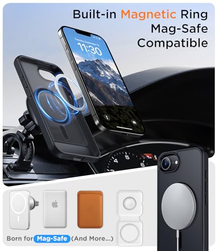 Image of Magnetic Compatible with iPhone 17e Case & iPhone 16e Case,[Built-in Invisible Kickstand][Compatible with MagSafe][Military Grade Shockproof] Slim Translucent Matte Case for iPhone 16e /17e 6.1 inch