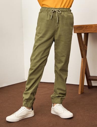 Image of Amazon Brand - Symbol Boy's Cotton Strechable Jogger | Elasticated Waistband and Cuff | Age 2-14 Years