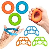 RMS Hand Grip Strengthener, Finger Exerciser, Grip Strength Trainer 6 Pieces Kit for Finger, Wrist, Carpal Tunnel, Arthritis Pain Relief. Stress Relief - Occupational Equipment for Disabled