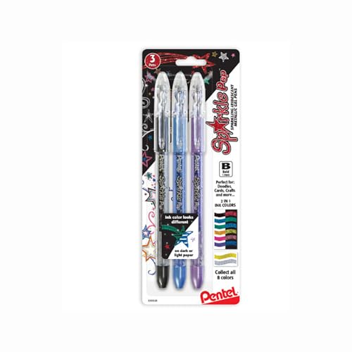 Bolígrafos metálicos gel Pentel Sparkle Pop 3 unidades miniatura 1