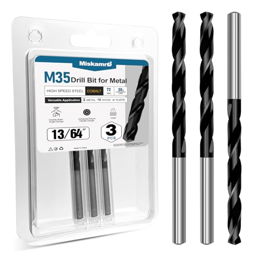 13/64 Inch Cobalt Drill Bit Set HSS M35 Industrial Grade TiAlN Coated