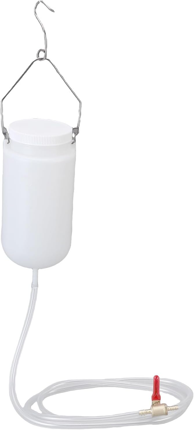 Universal Auxiliary Fuel Tank 1L Motorcycle Gas Tank with Fuel Hose Cut Off Valve for Long Distance Traveling Cycling Durable Plastic Rubber