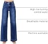 Astylish Mujer Jeans de tiro alto, pierna ancha y recta 8