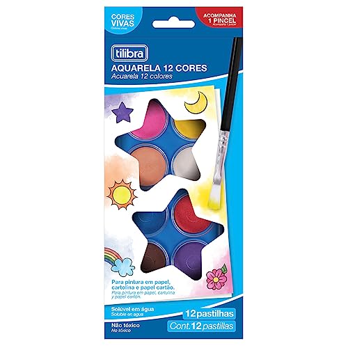 Tilibra - Aquarela em Pastilha - 12 Cores