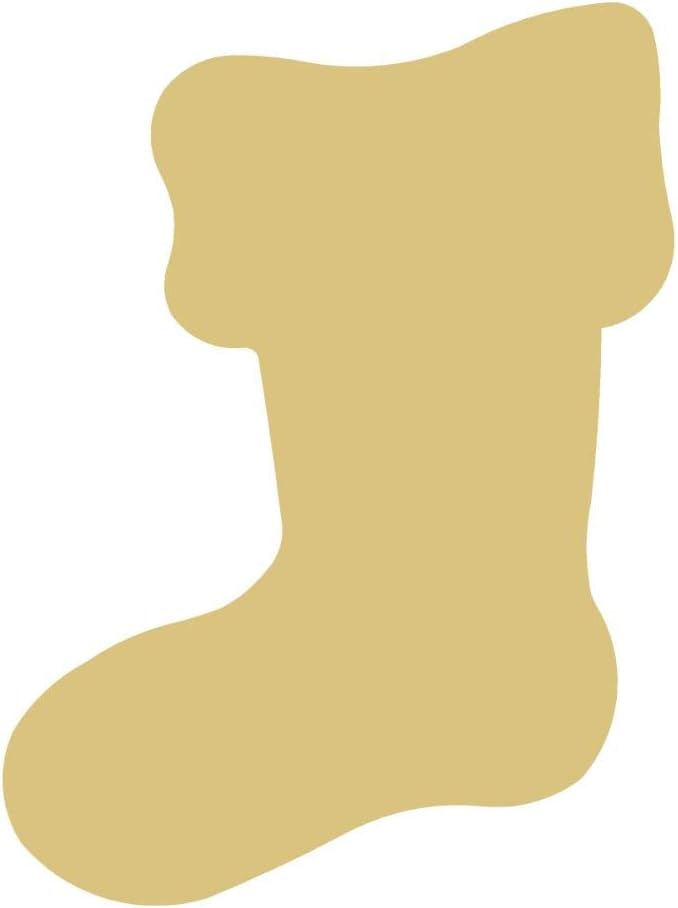 Stocking Cutout Unfinished Wood Holiday Christmas Door Hanger MDF Shape Canvas Style 5 (24")