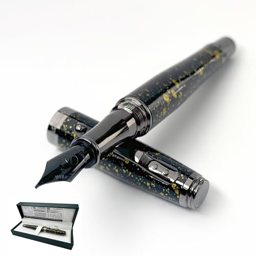 Monteverde Invincia Vega Starlight Yellow Fountain Pen - Broad Nib, Vibrant Design, Premium Writing Instrument - Detailed View